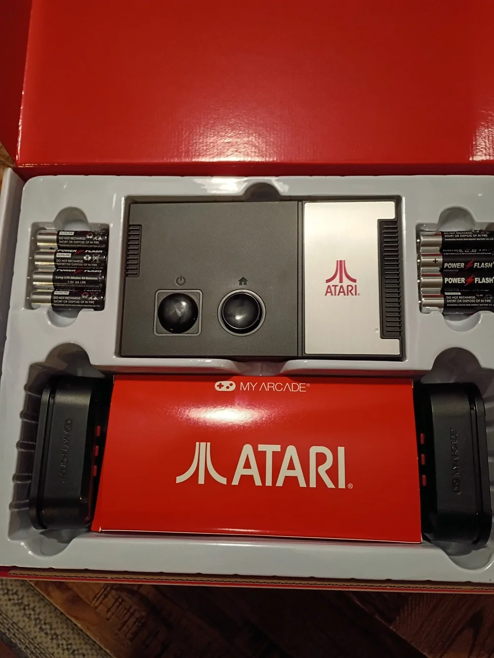 Retro Atari Video Game Console Bundle in Black with Multicolor LED Accents